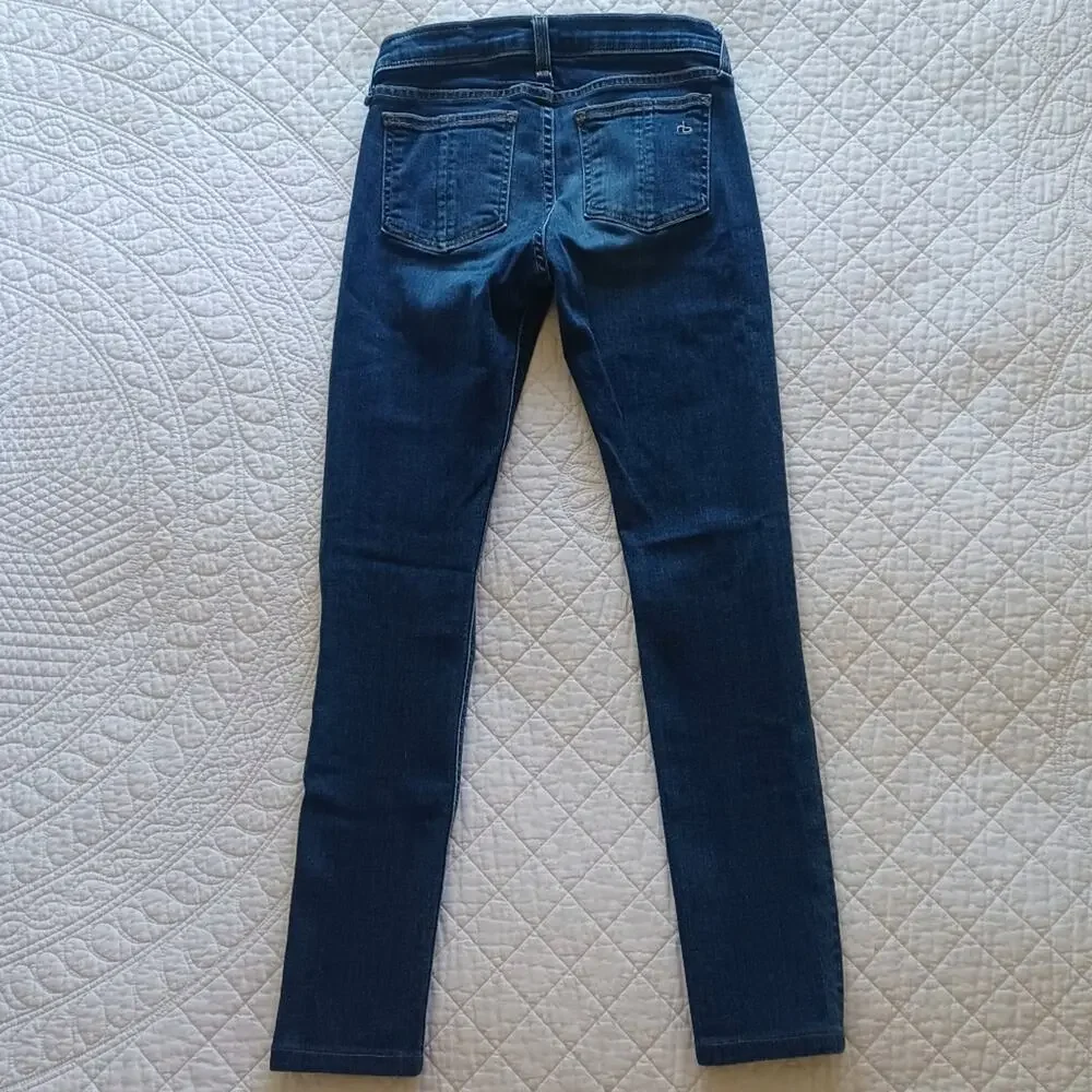 Rag & Bone The Skinny Jeans Pacifico Low Rise Destroyed 24 - Picture 4 of 8
